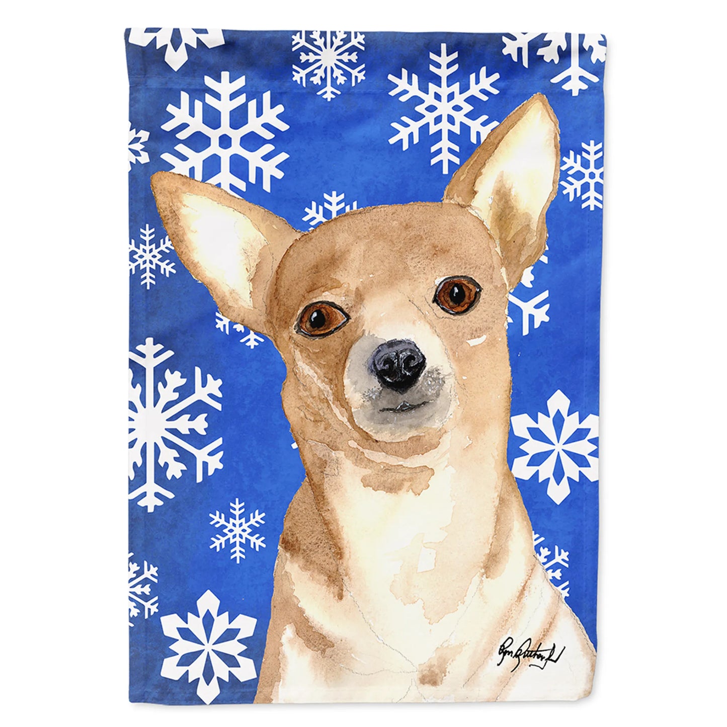 Christmas Dog Art Flag