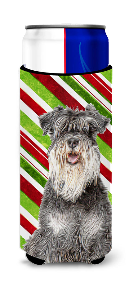 Candy Cane Holiday Christmas Design with Dog Ultra Hugger for slim cans