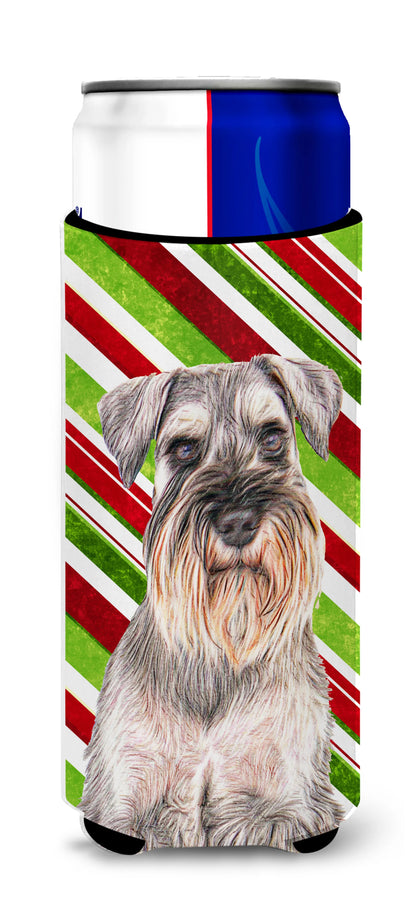 Candy Cane Holiday Christmas Design with Dog Ultra Hugger for slim cans