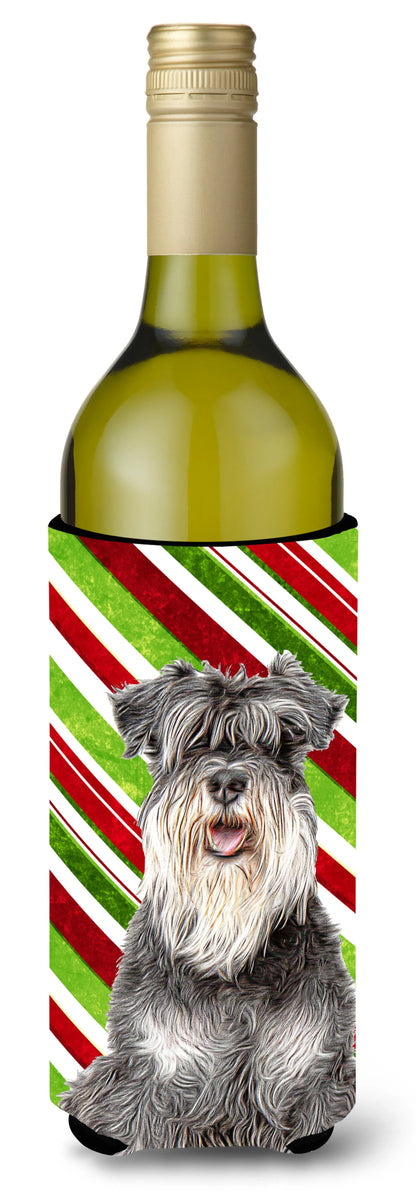 Candy Cane Holiday Christmas Design with Dog Wine Bottle Hugger