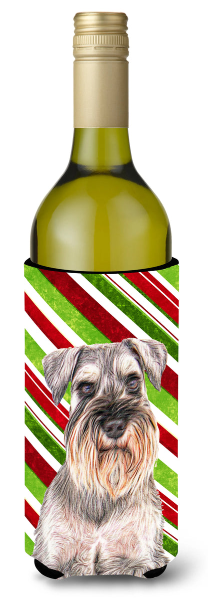 Candy Cane Holiday Christmas Design with Dog Wine Bottle Hugger