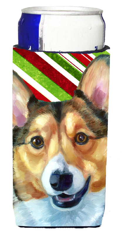 Candy Cane Holiday Christmas Design with Dog Ultra Hugger for slim cans