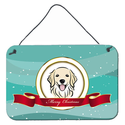 Merry Christmas Design with Dog Art Wall or Door Hanging Prints