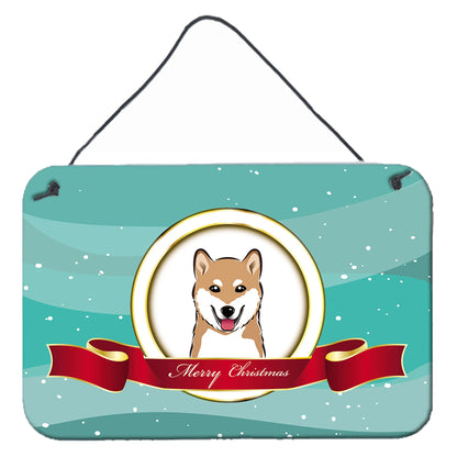 Merry Christmas Design with Dog Art Wall or Door Hanging Prints