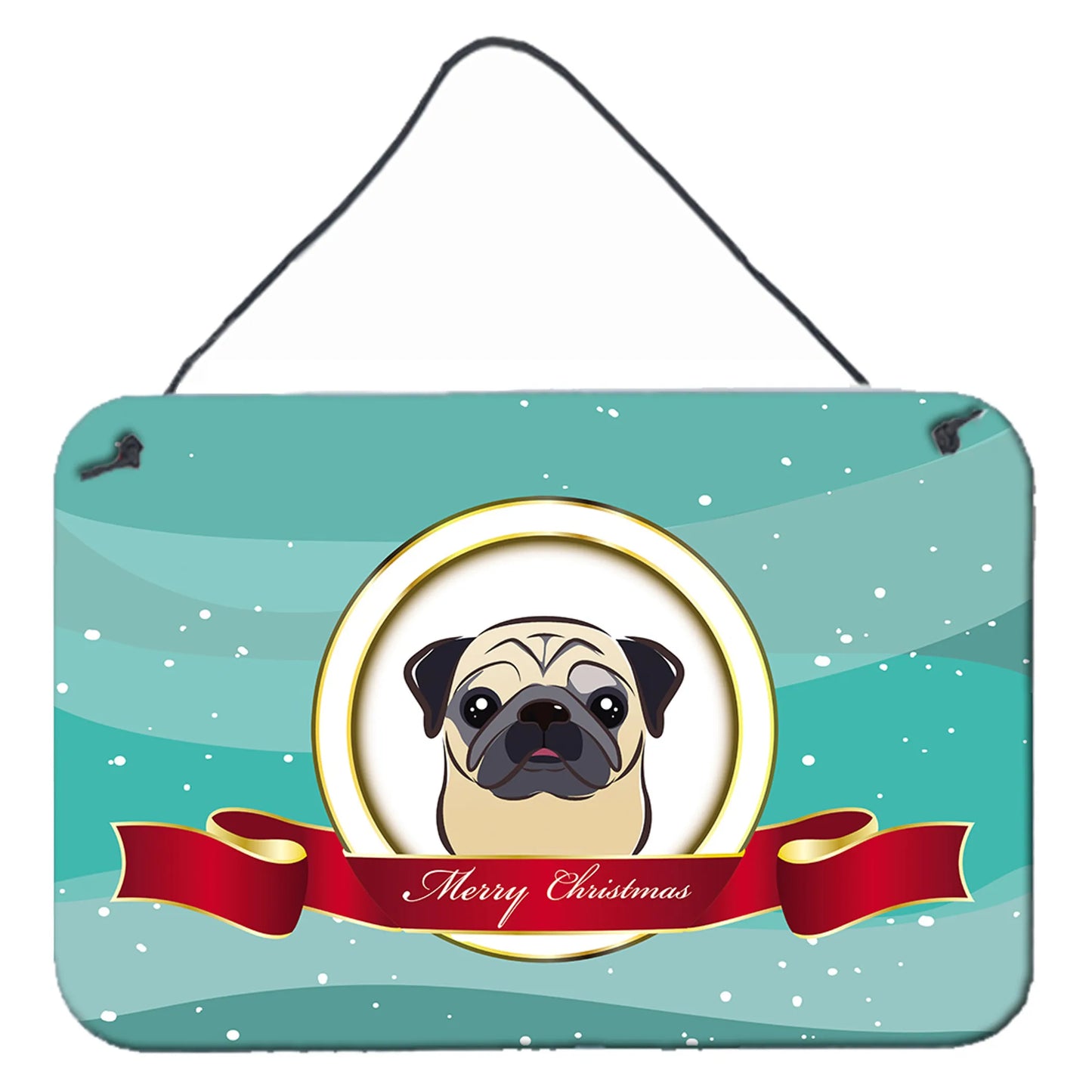 Merry Christmas Design with Dog Art Wall or Door Hanging Prints