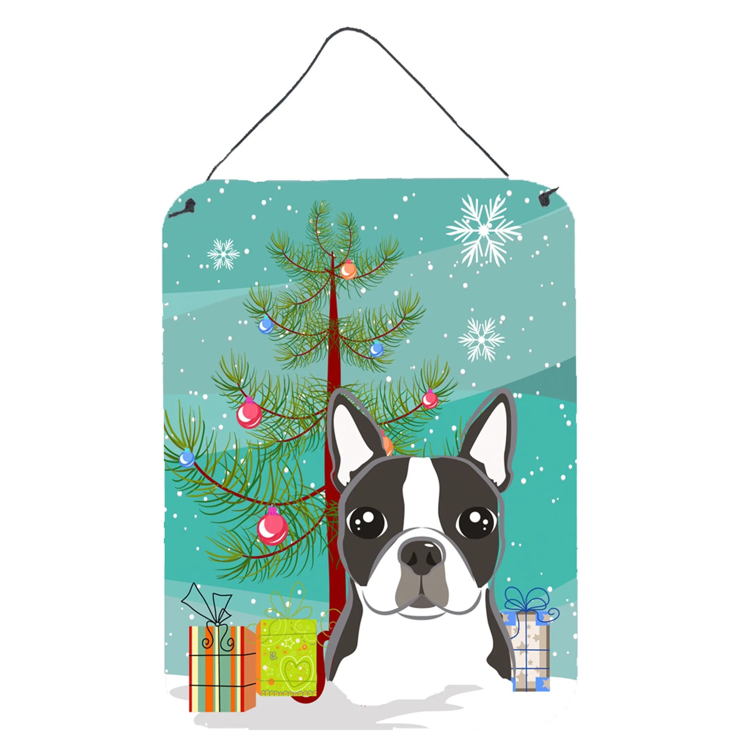 Christmas Tree and Dog Art Wall or Door Hanging Prints