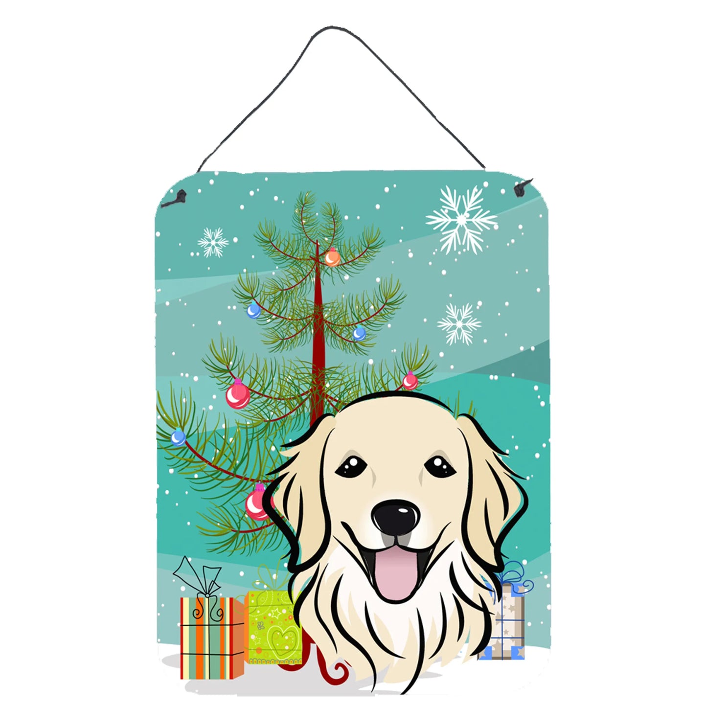 Christmas Tree and Dog Art Wall or Door Hanging Prints