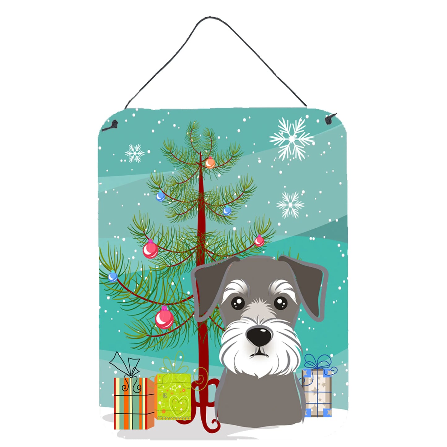 Christmas Tree and Dog Art Wall or Door Hanging Prints