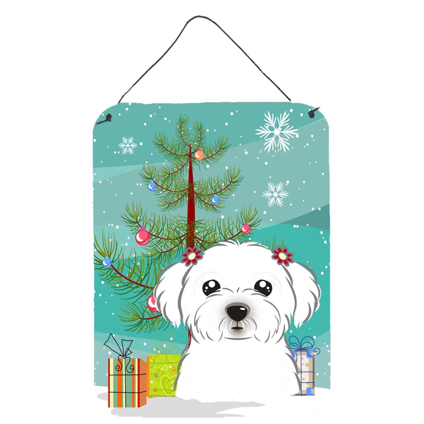 Christmas Tree and Dog Art Wall or Door Hanging Prints