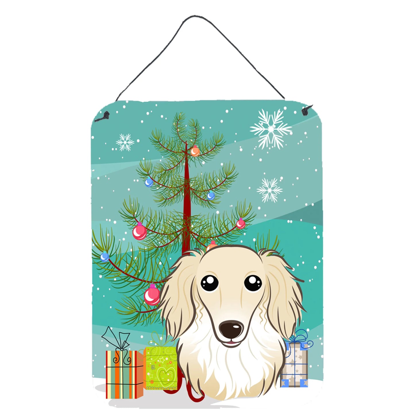 Christmas Tree and Dog Art Wall or Door Hanging Prints