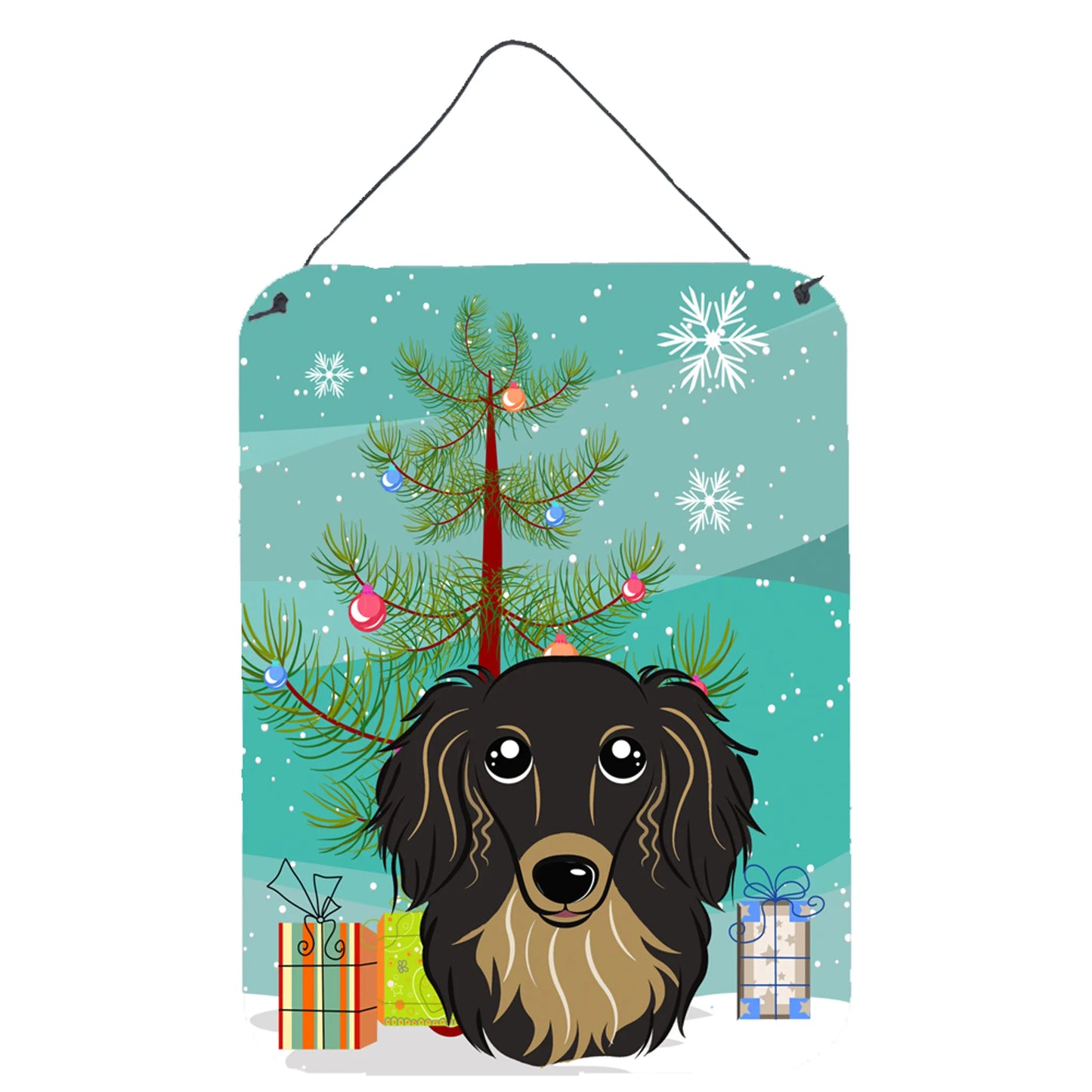 Christmas Tree and Dog Art Wall or Door Hanging Prints