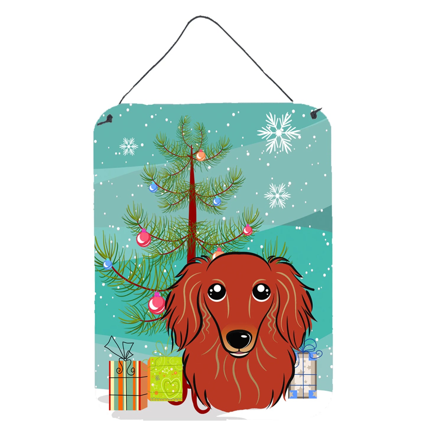 Christmas Tree and Dog Art Wall or Door Hanging Prints