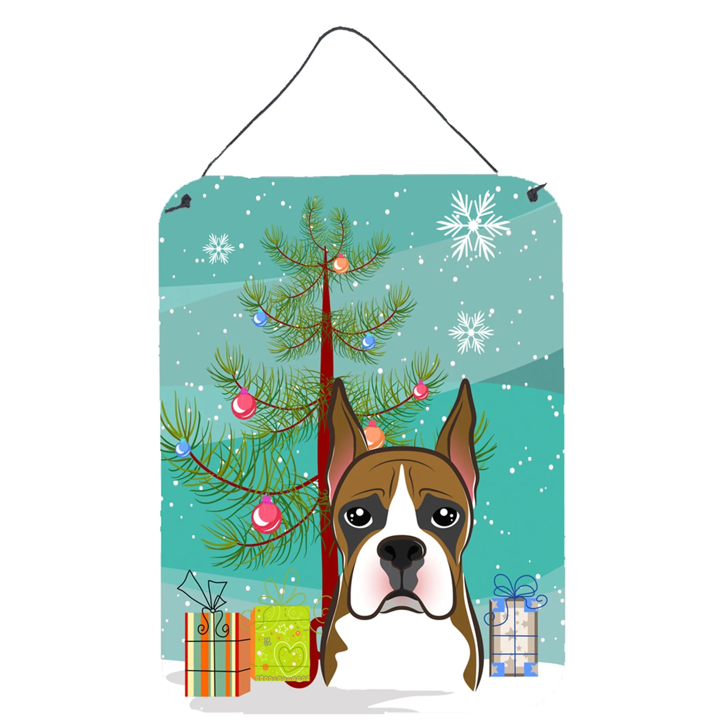 Christmas Tree and Dog Art Wall or Door Hanging Prints