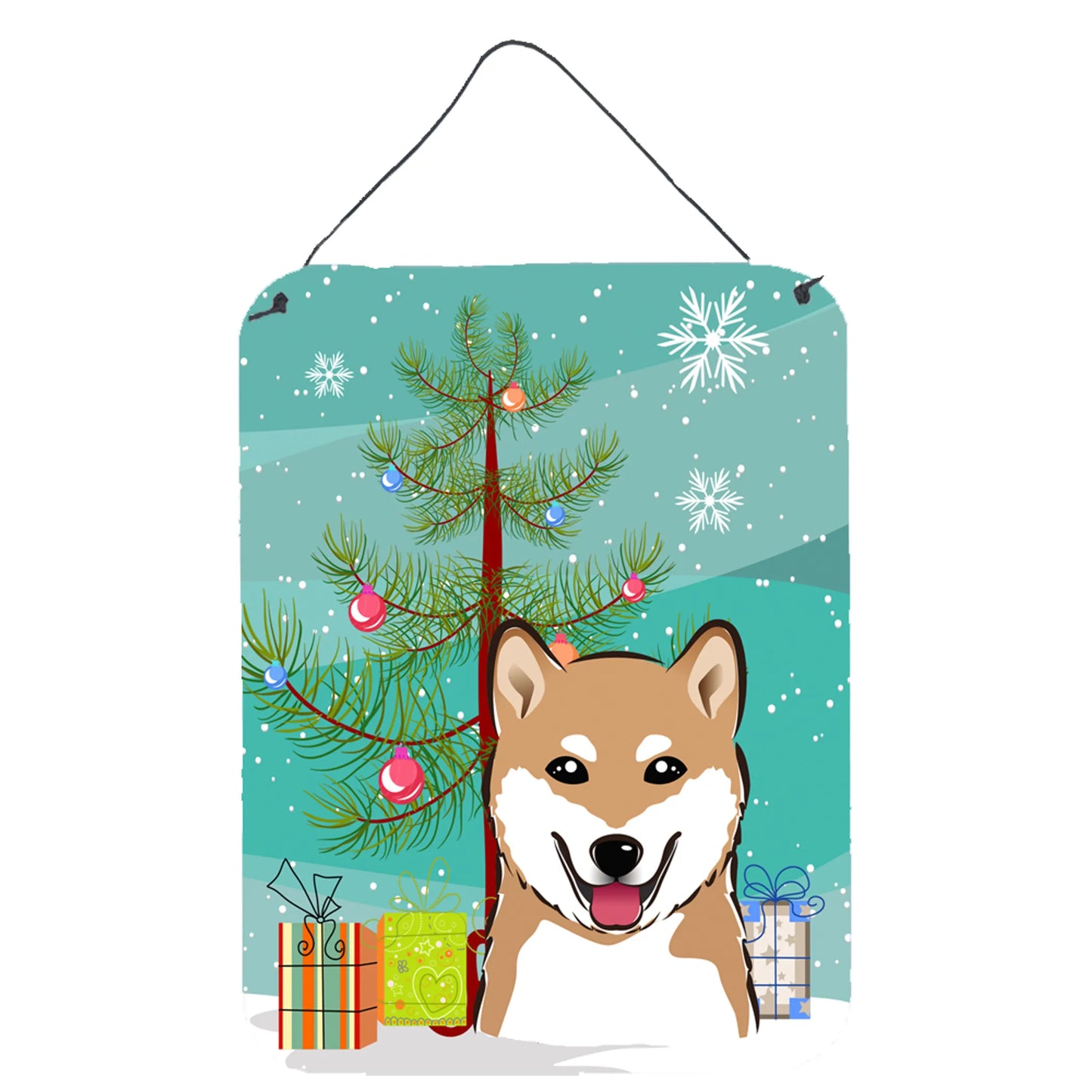 Christmas Tree and Dog Art Wall or Door Hanging Prints