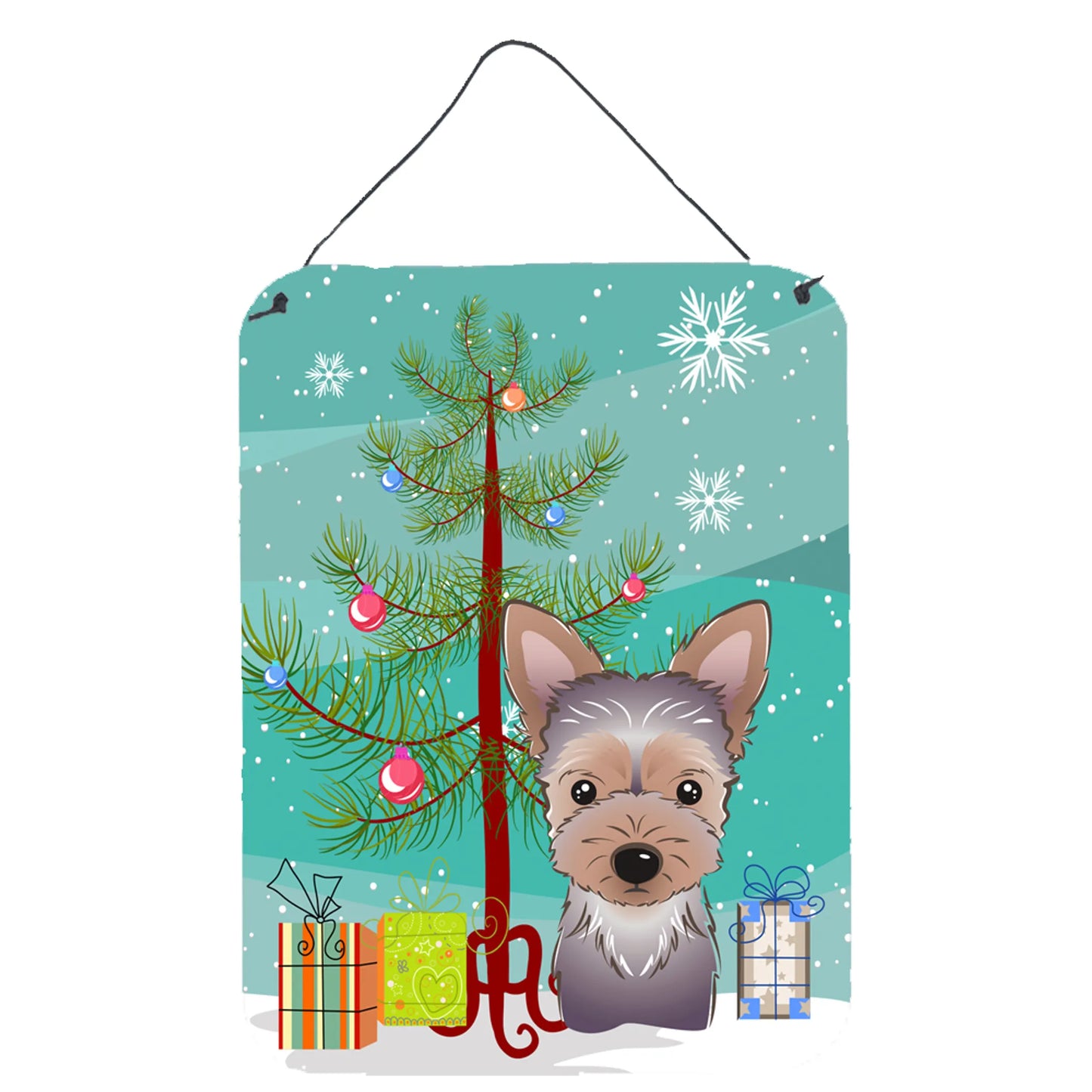 Christmas Tree and Dog Art Wall or Door Hanging Prints