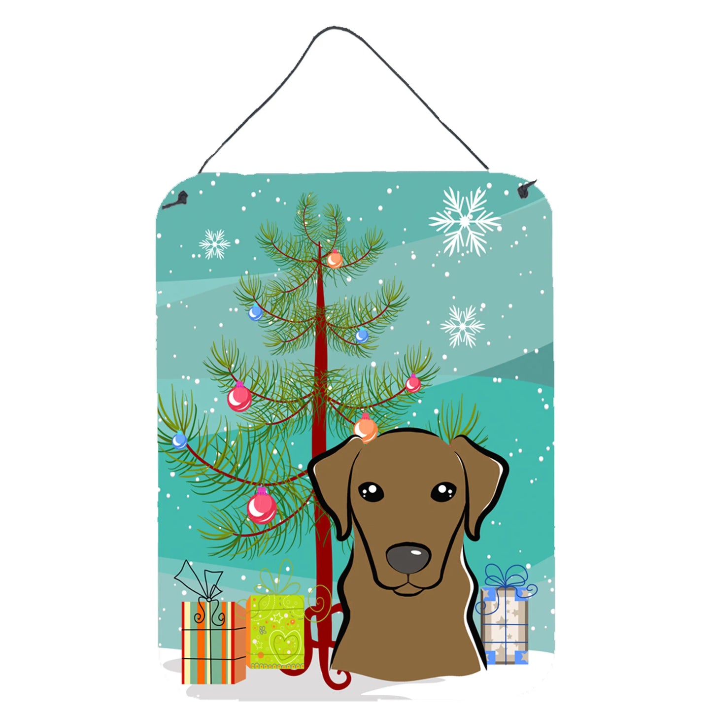 Christmas Tree and Dog Art Wall or Door Hanging Prints