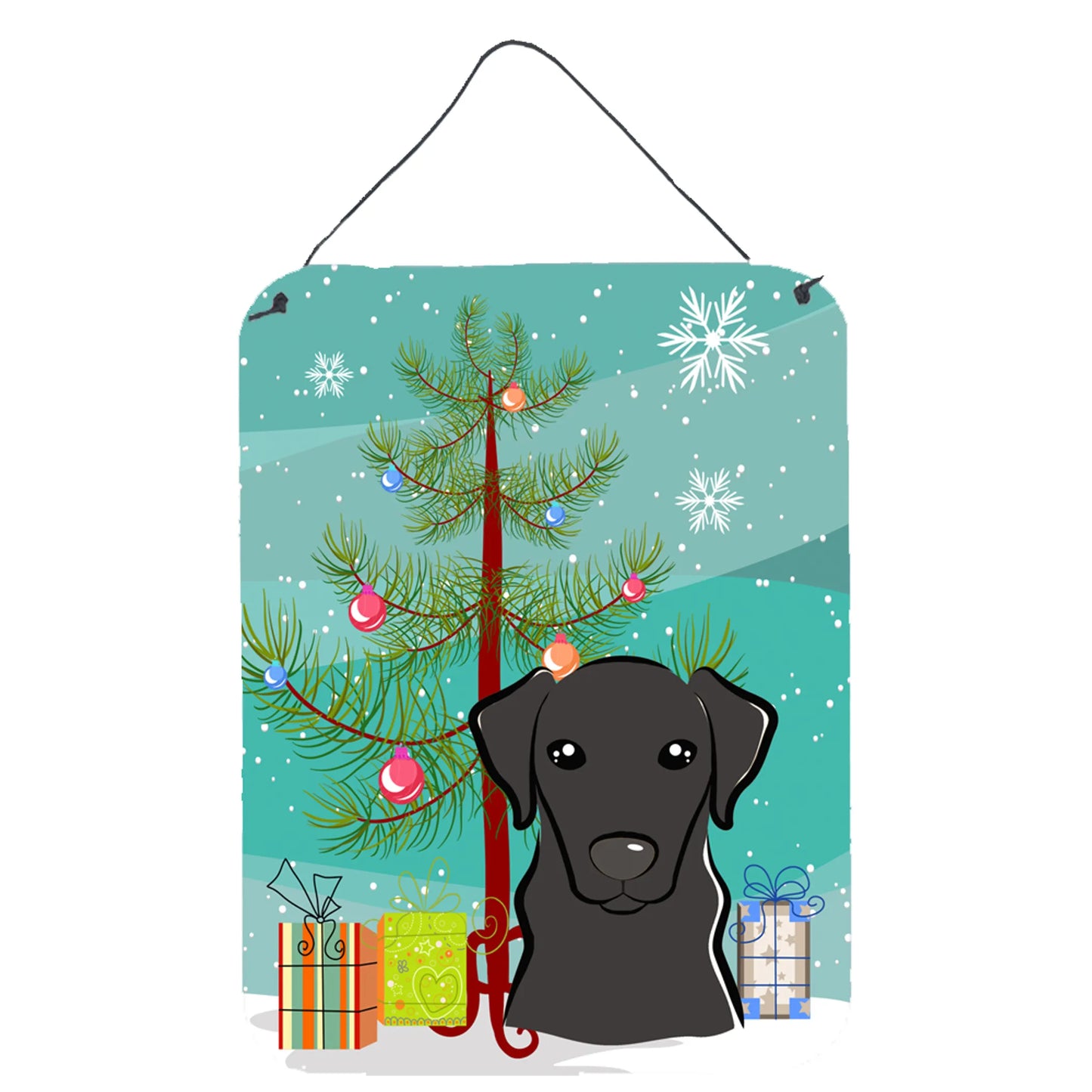 Christmas Tree and Dog Art Wall or Door Hanging Prints