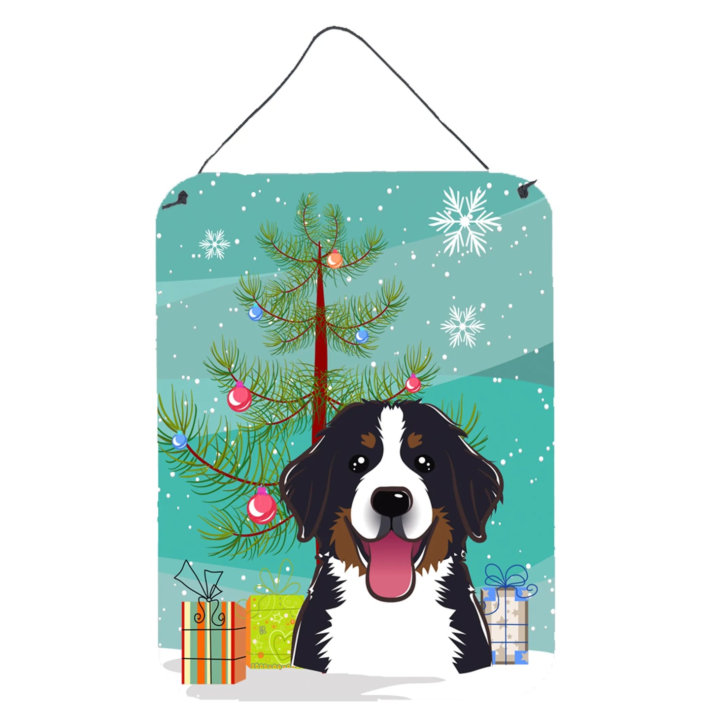 Christmas Tree and Dog Art Wall or Door Hanging Prints