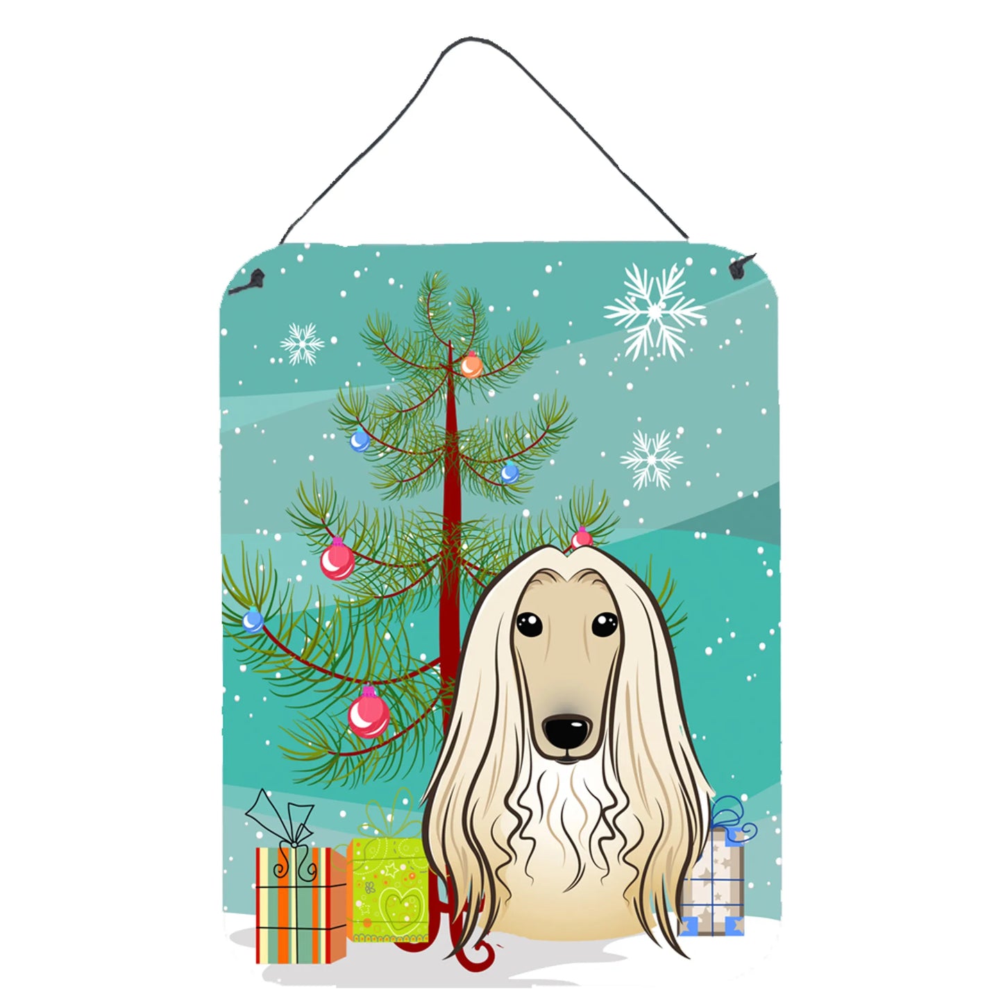 Christmas Tree and Dog Art Wall or Door Hanging Prints