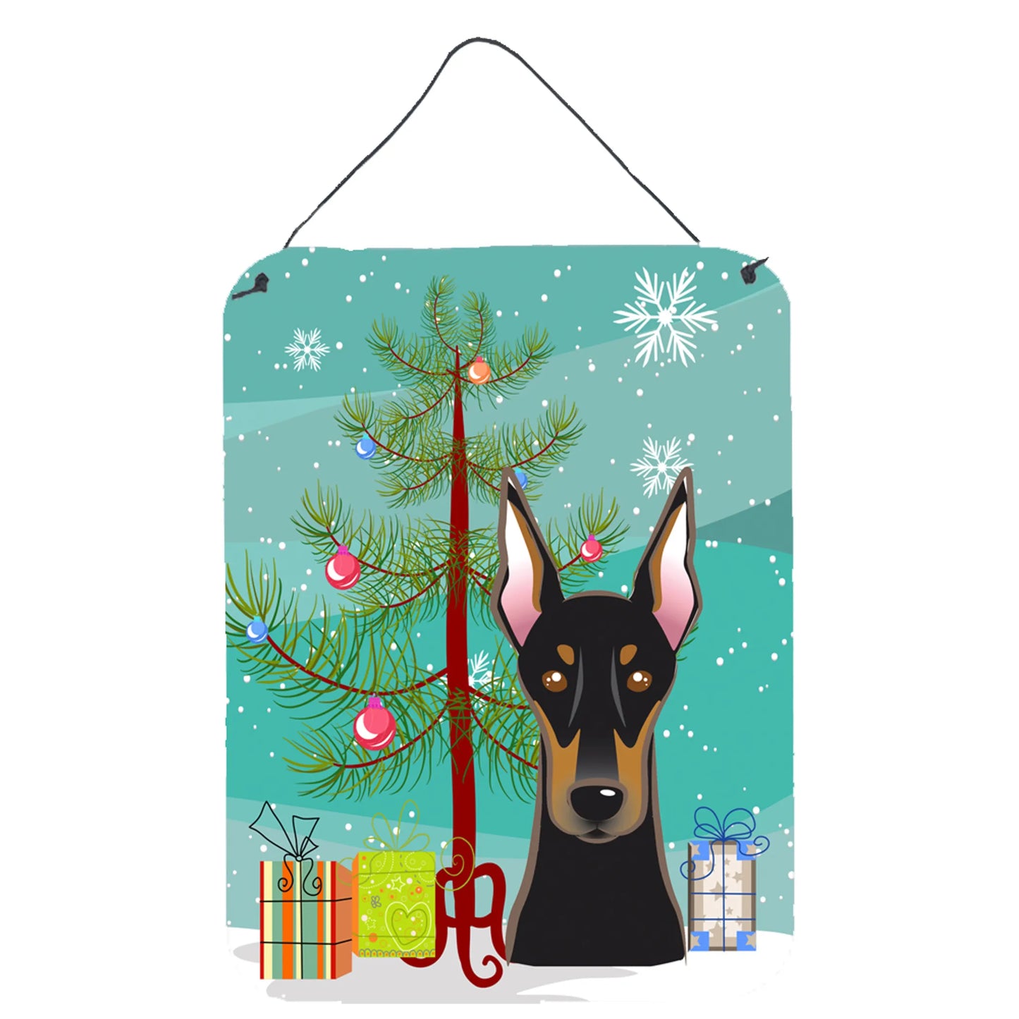 Christmas Tree and Dog Art Wall or Door Hanging Prints