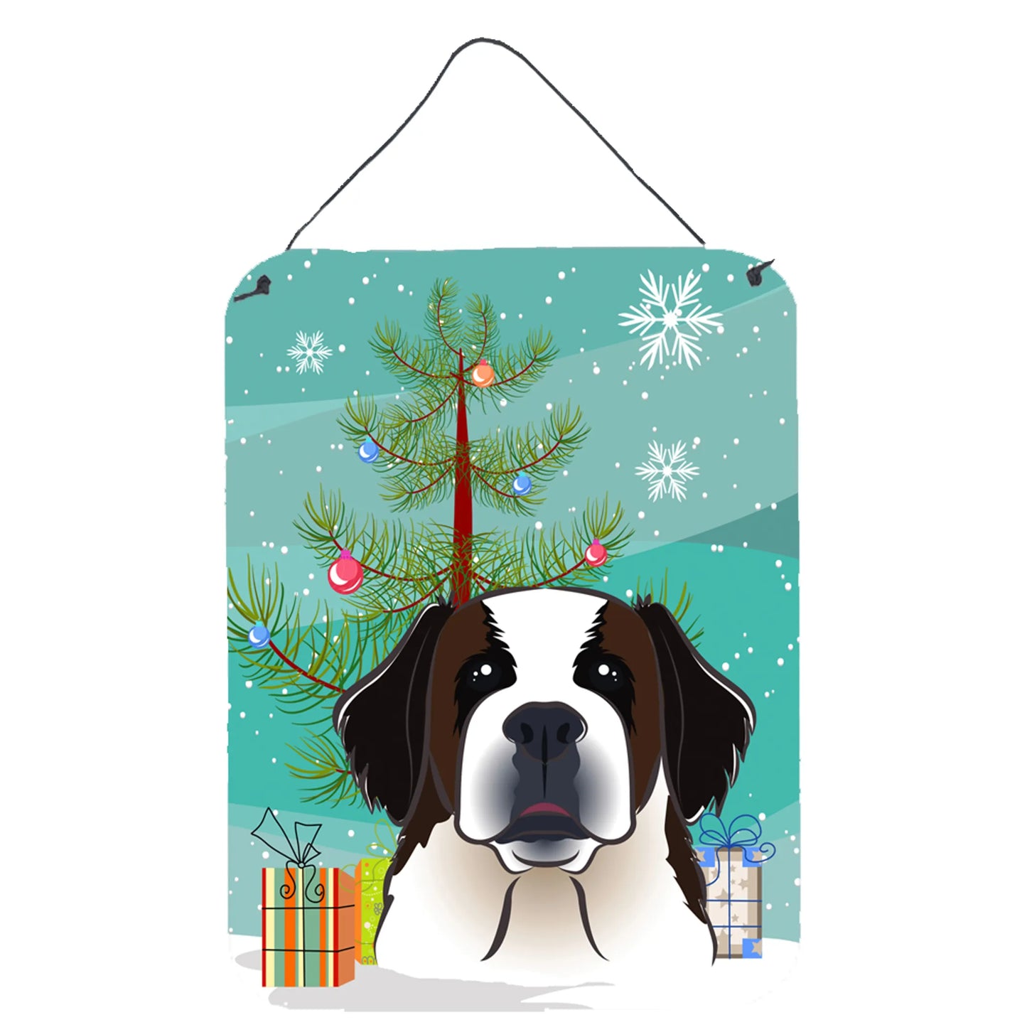 Christmas Tree and Dog Art Wall or Door Hanging Prints