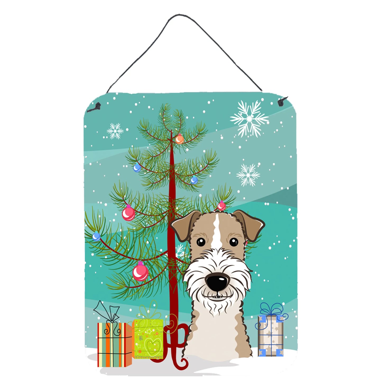 Christmas Tree and Dog Art Wall or Door Hanging Prints