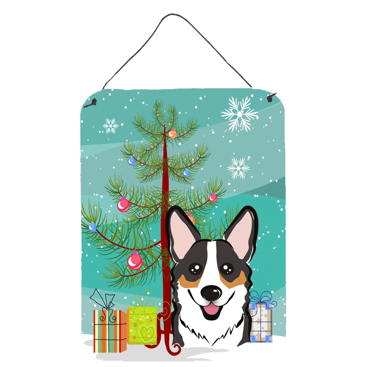 Christmas Tree and Dog Art Wall or Door Hanging Prints