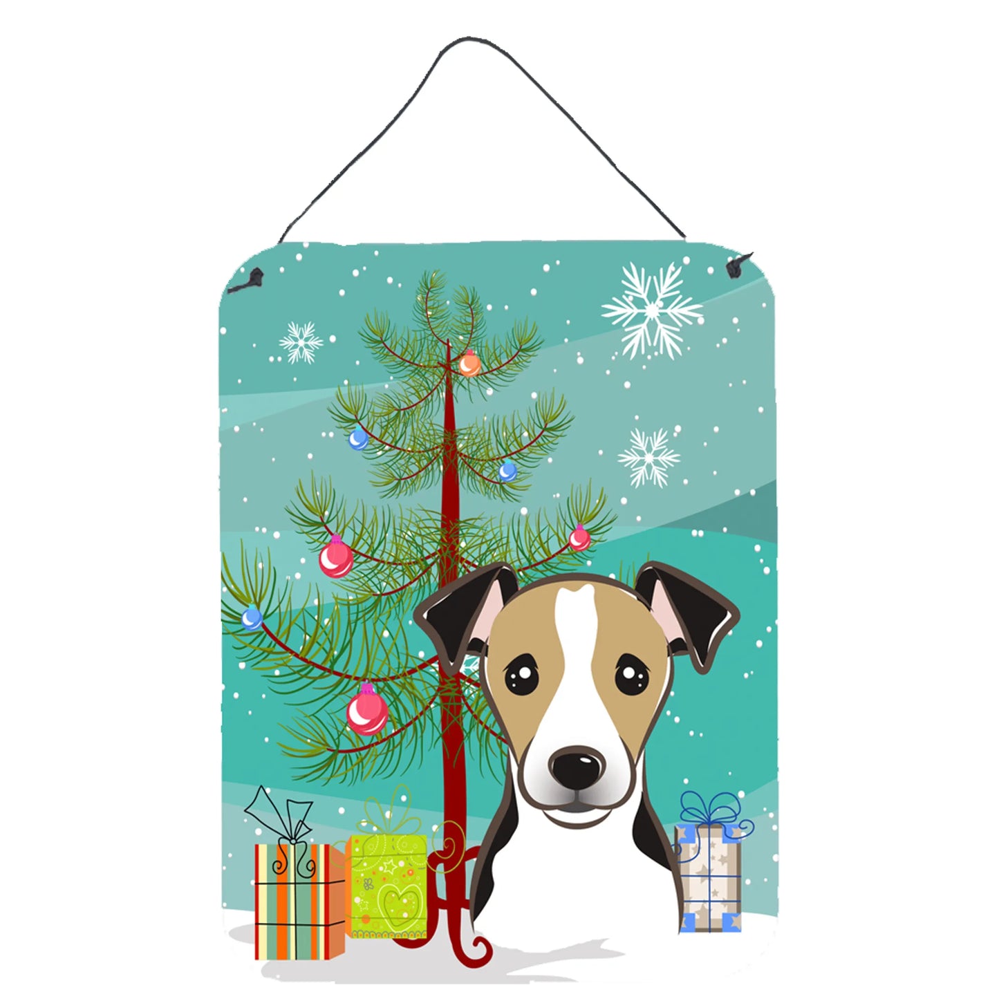 Christmas Tree and Dog Art Wall or Door Hanging Prints