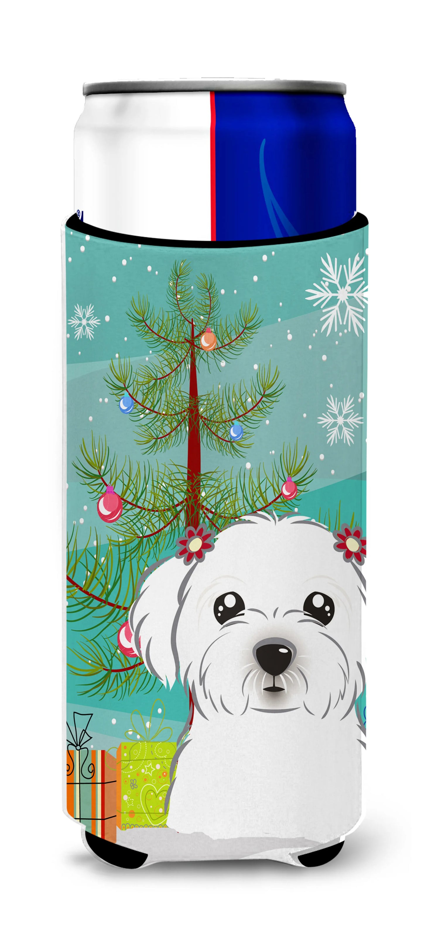 Christmas Tree and Dog Ultra Hugger for slim cans