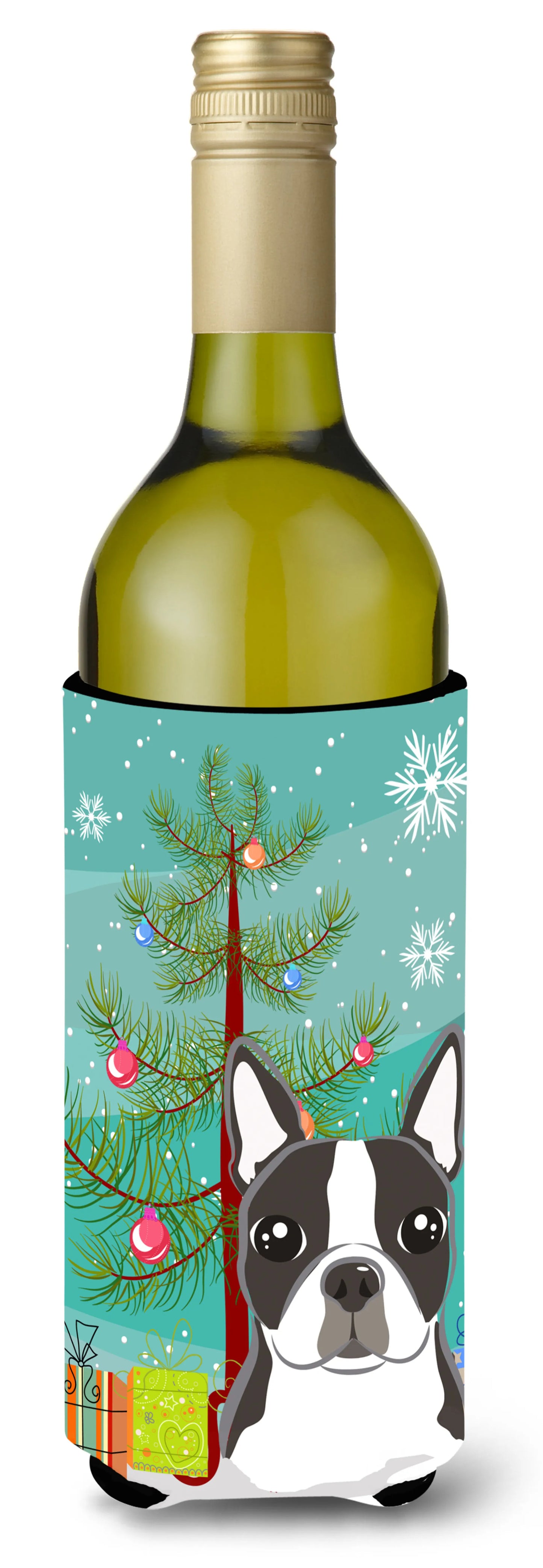 Christmas Tree and Dog Wine Bottle Hugger