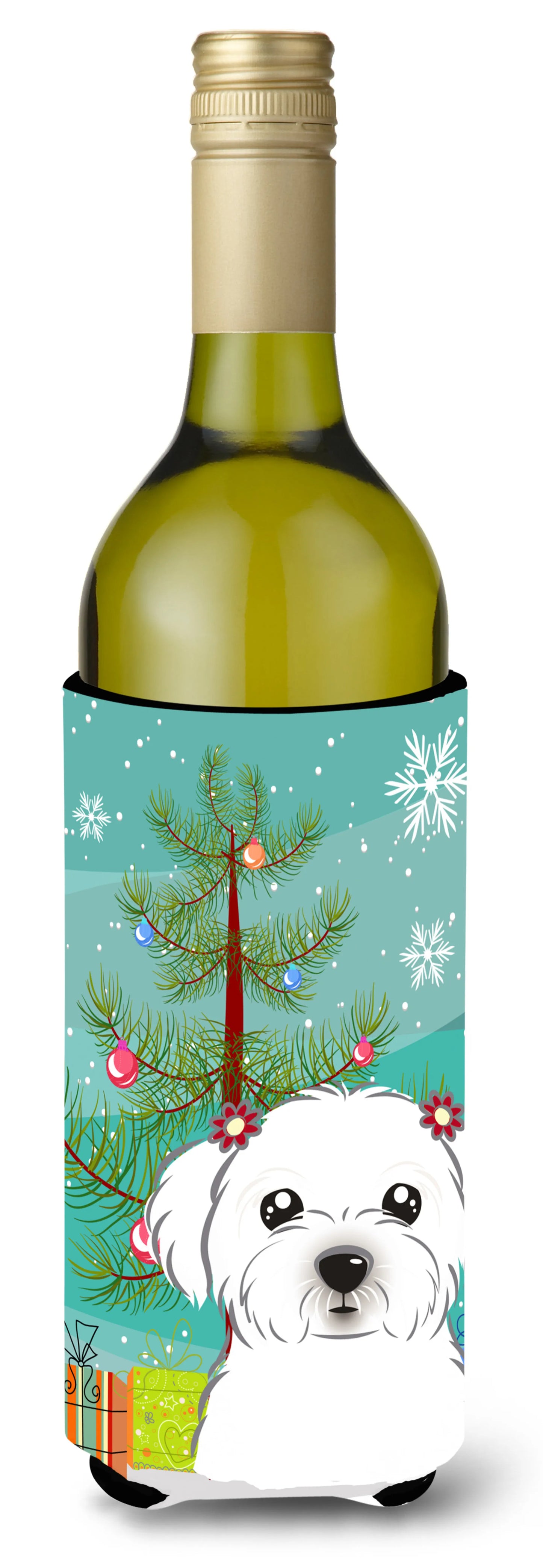 Christmas Tree and Dog Wine Bottle Hugger