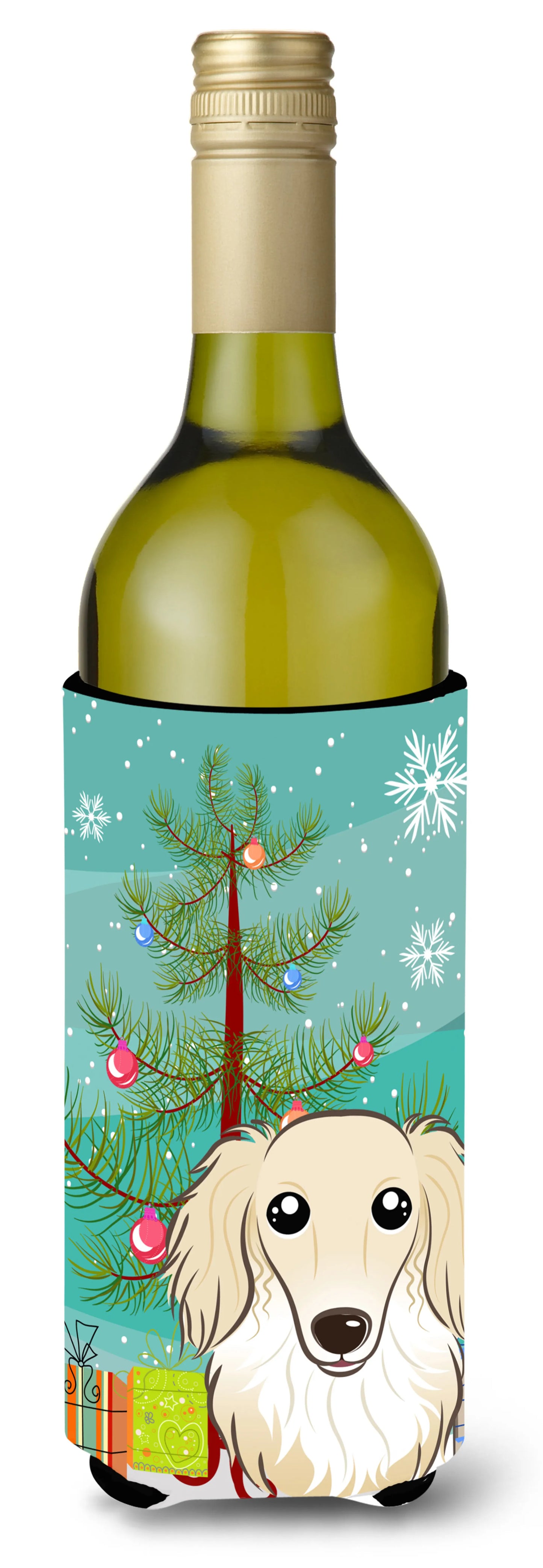 Christmas Tree and Dog Wine Bottle Hugger