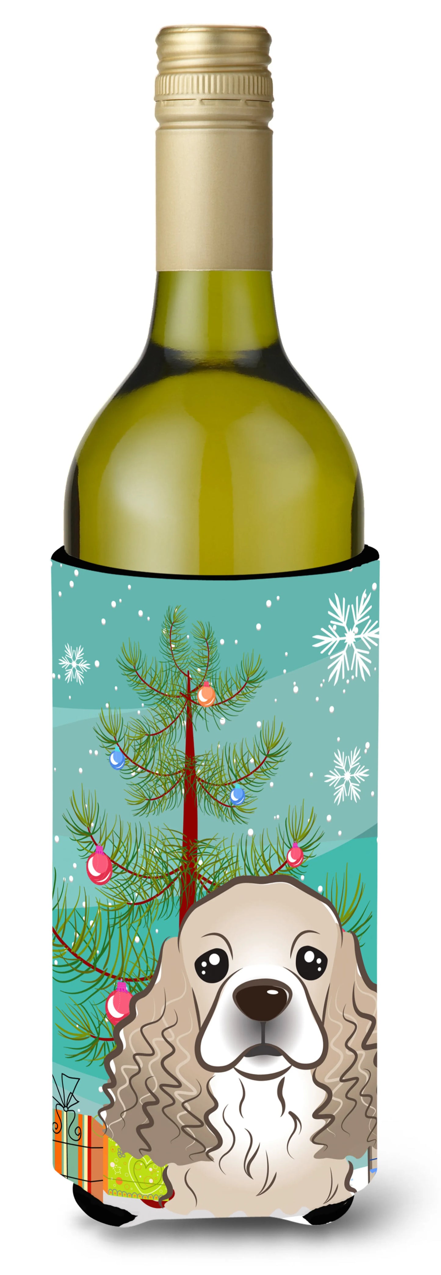 Christmas Tree and Dog Wine Bottle Hugger