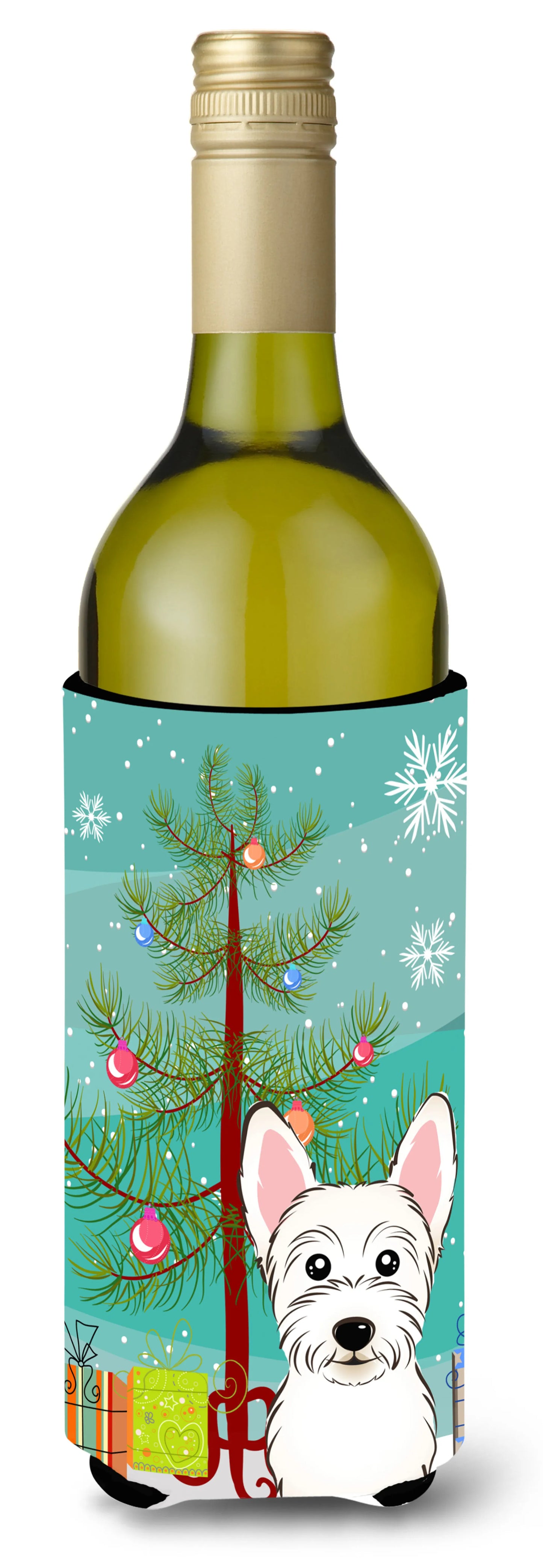 Christmas Tree and Dog Wine Bottle Hugger