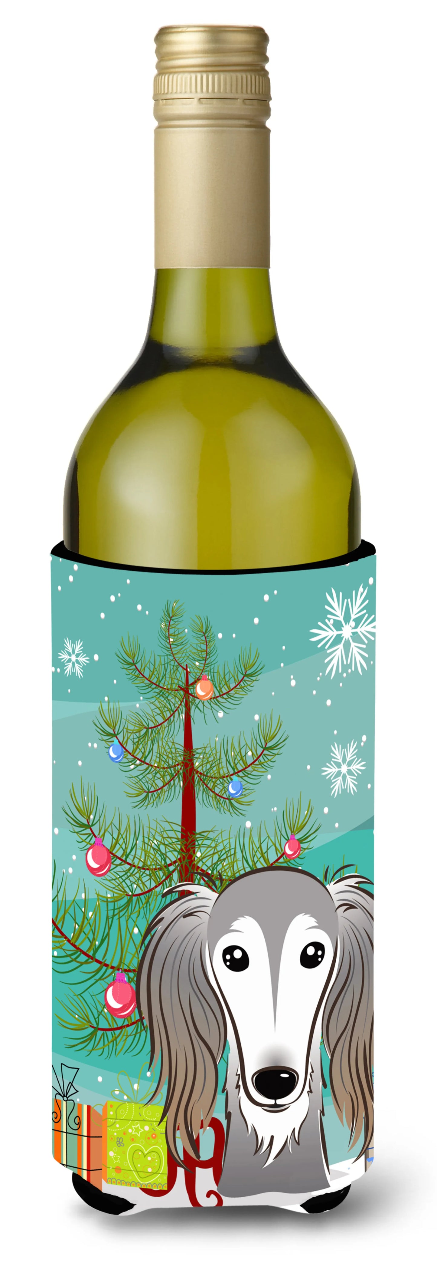 Christmas Tree and Dog Wine Bottle Hugger