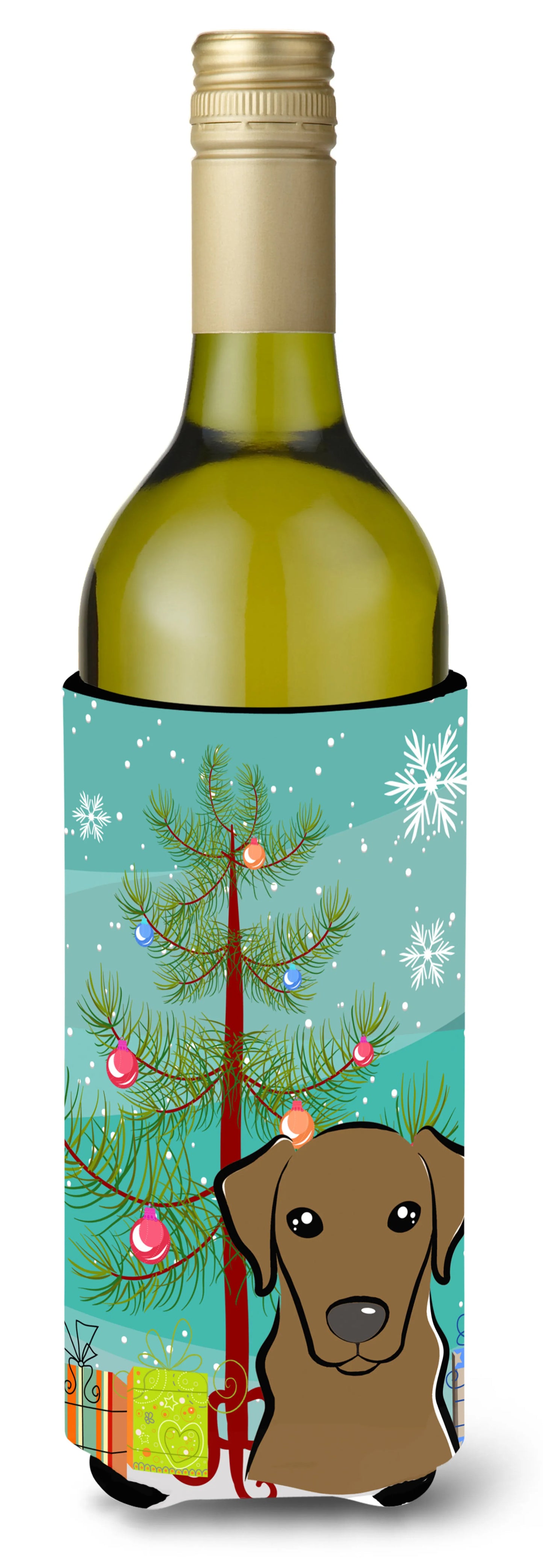 Christmas Tree and Dog Wine Bottle Hugger