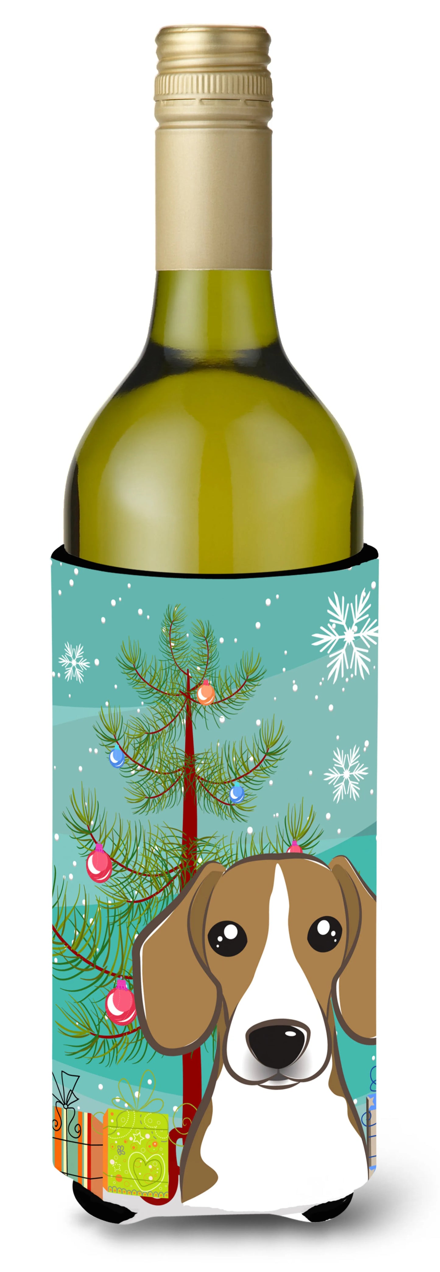 Christmas Tree and Dog Wine Bottle Hugger