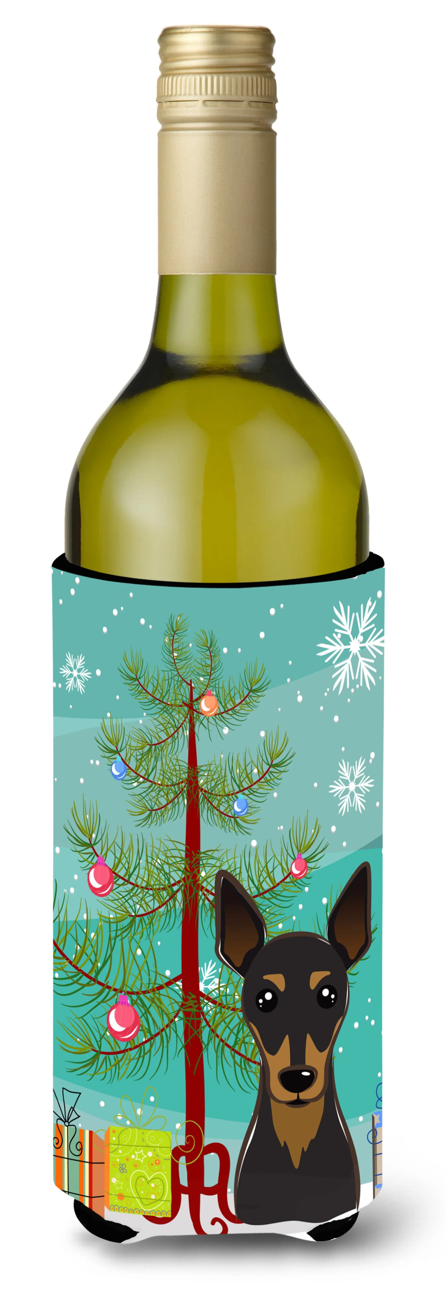 Christmas Tree and Dog Wine Bottle Hugger