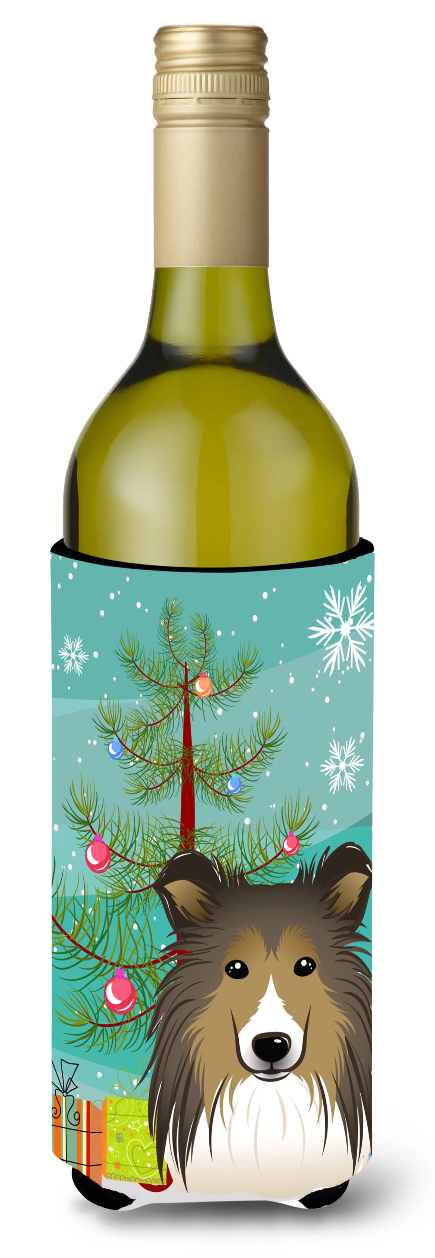 Christmas Tree and Dog Wine Bottle Hugger