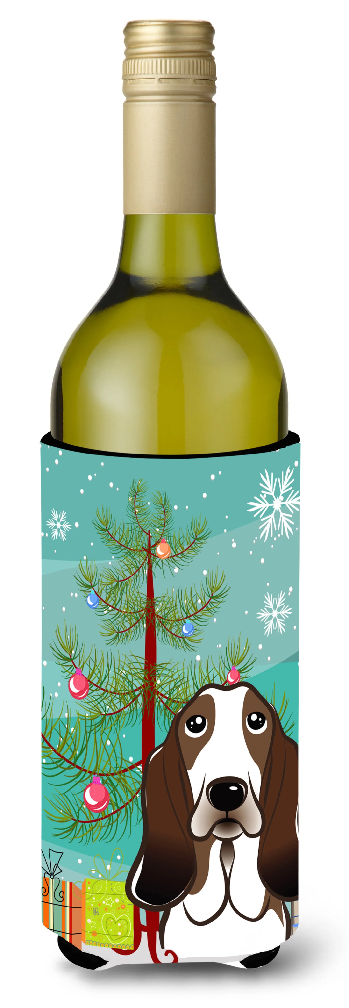 Christmas Tree and Dog Wine Bottle Hugger