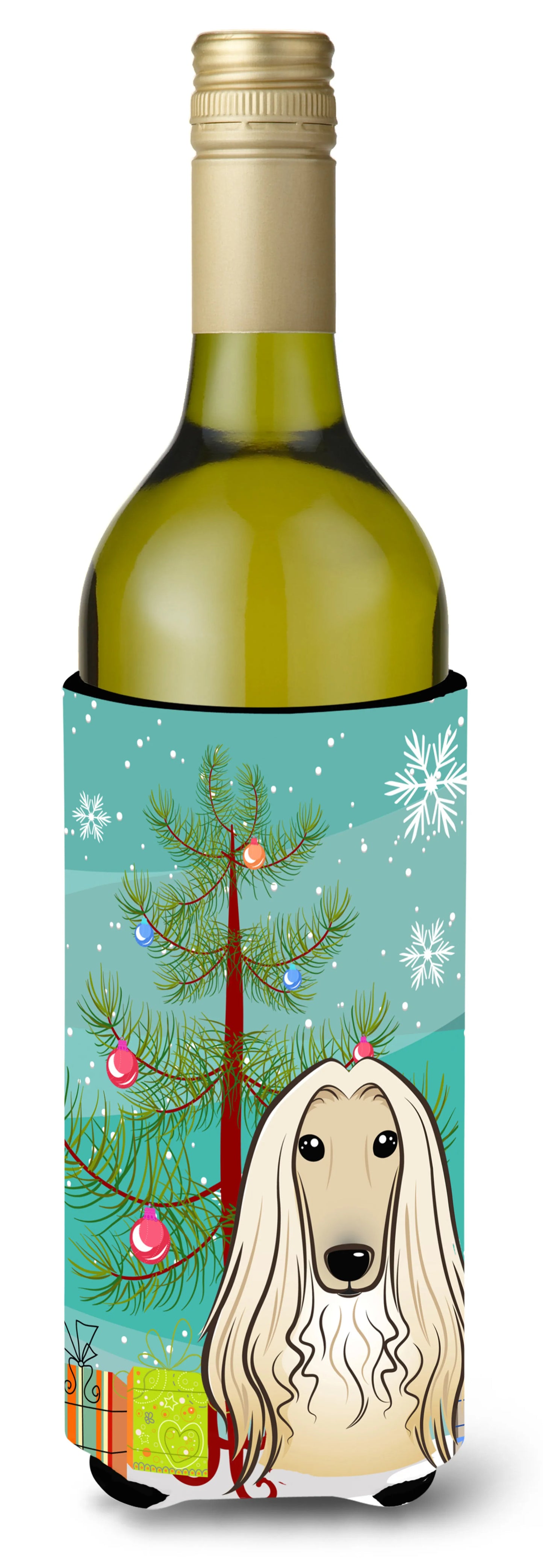 Christmas Tree and Dog Wine Bottle Hugger