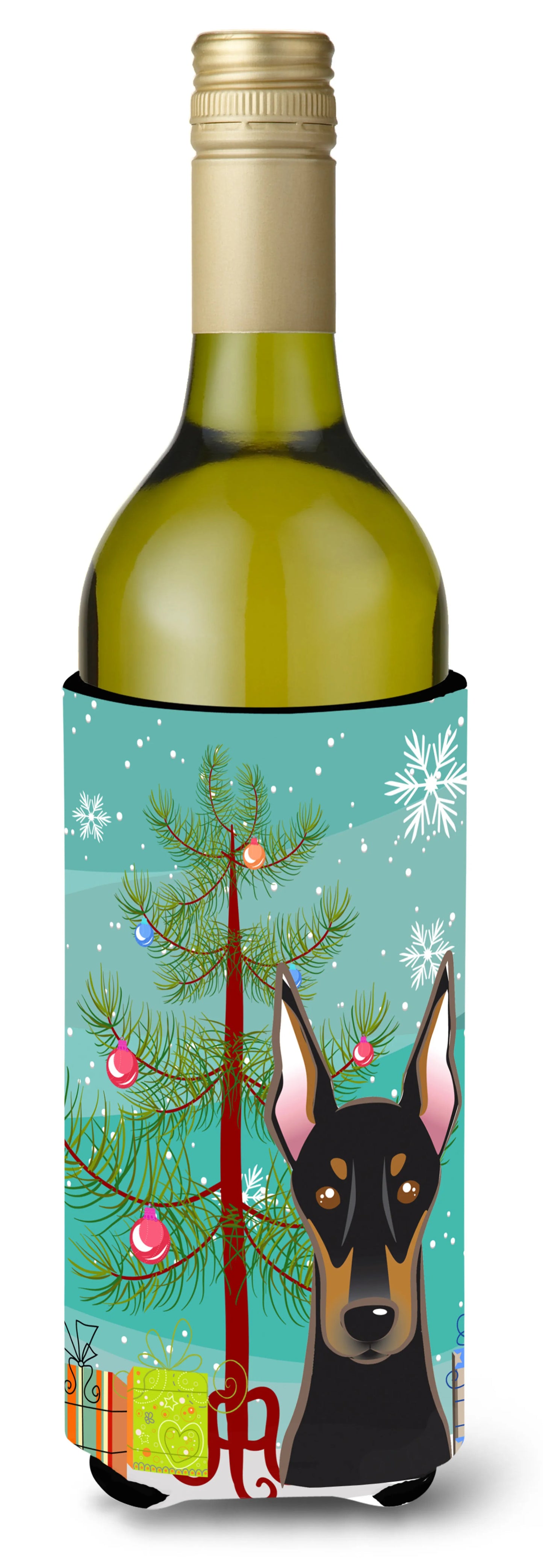 Christmas Tree and Dog Wine Bottle Hugger