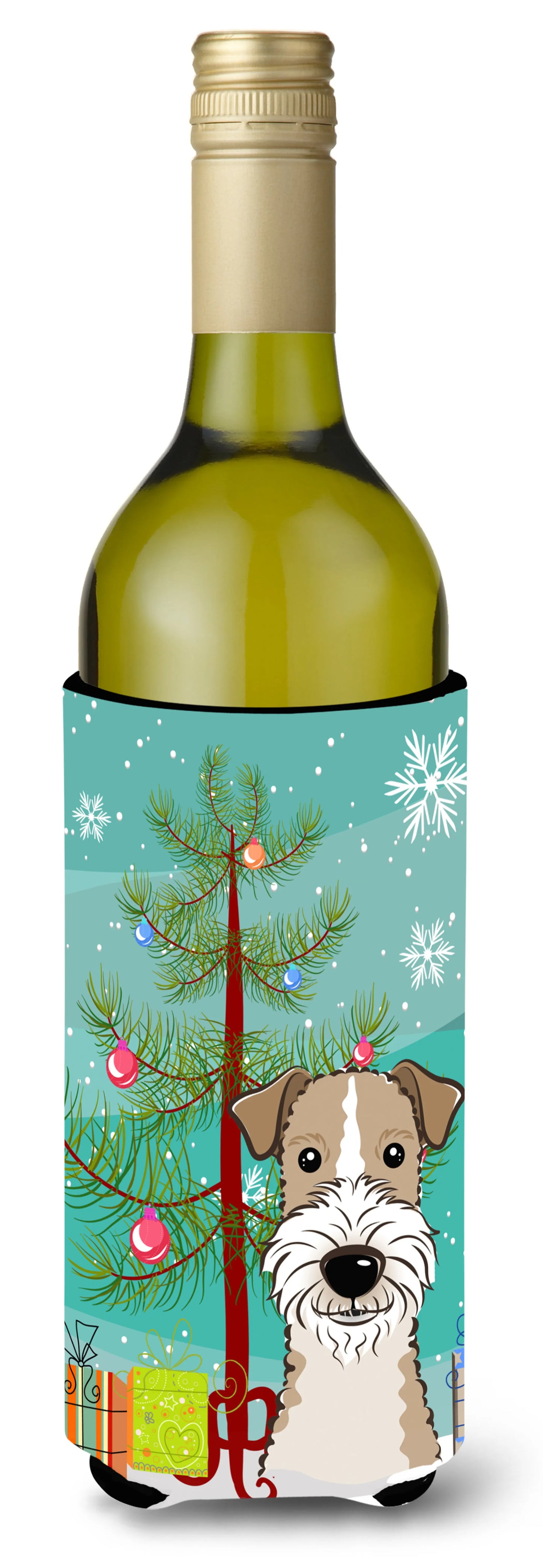 Christmas Tree and Dog Wine Bottle Hugger