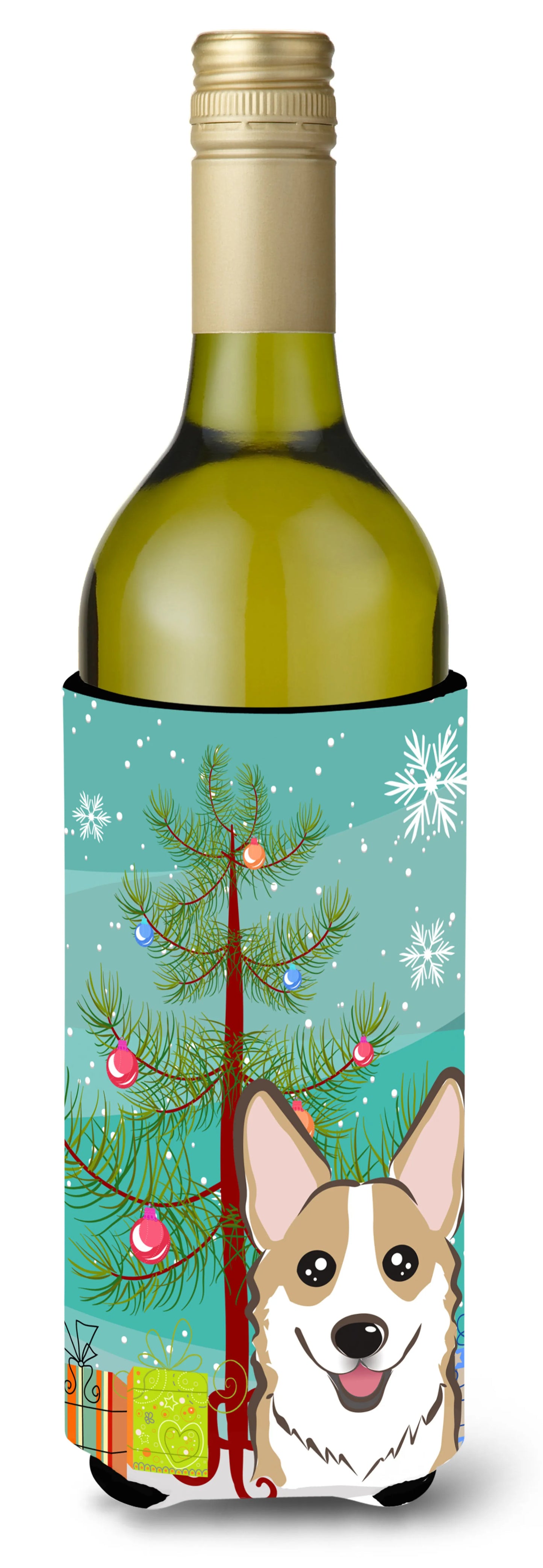 Christmas Tree and Dog Wine Bottle Hugger