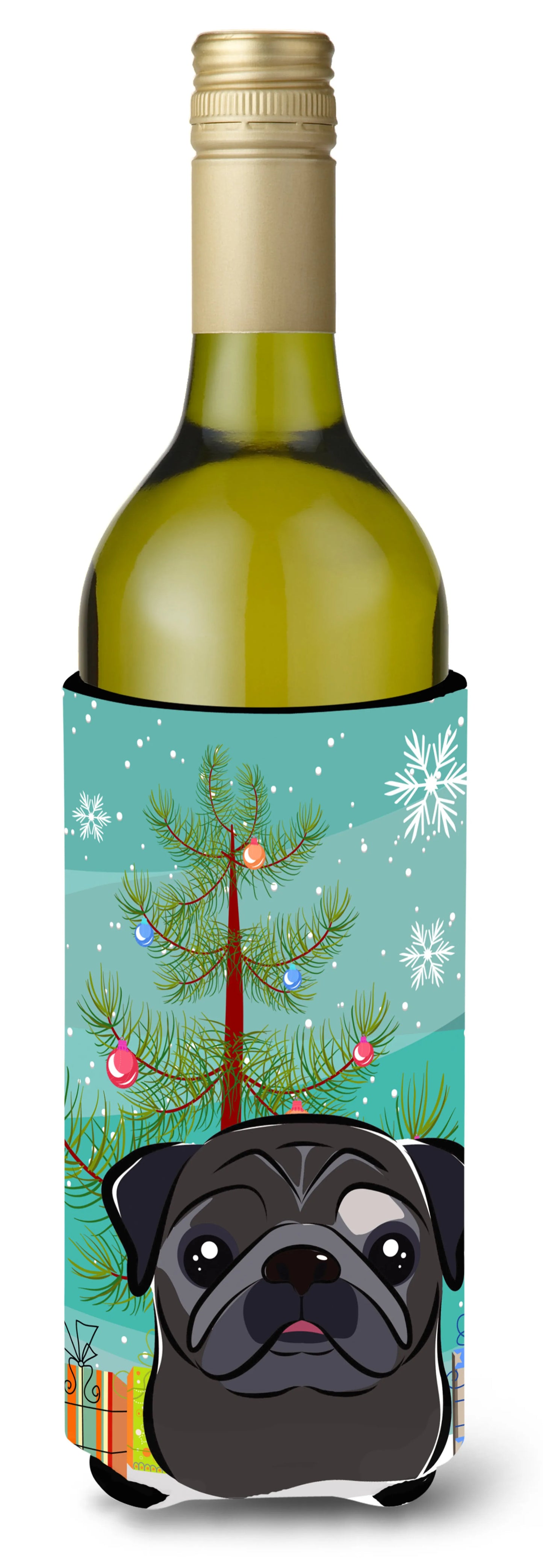 Christmas Tree and Dog Wine Bottle Hugger