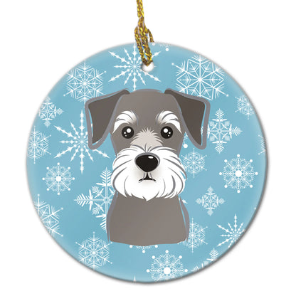 Snowflake Dog on Ceramic Ornament