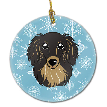 Snowflake Dog on Ceramic Ornament