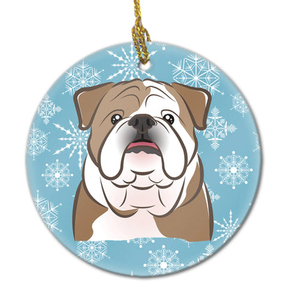 Snowflake Dog on Ceramic Ornament