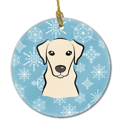 Snowflake Dog on Ceramic Ornament