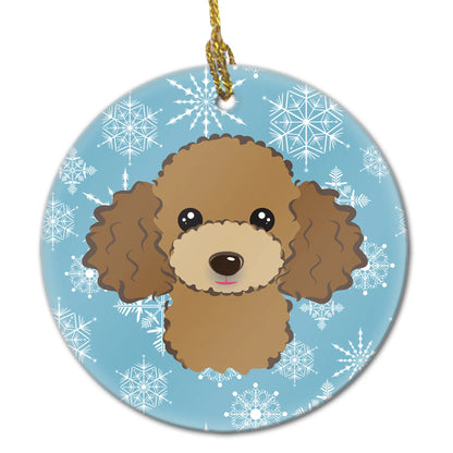 Snowflake Dog on Ceramic Ornament